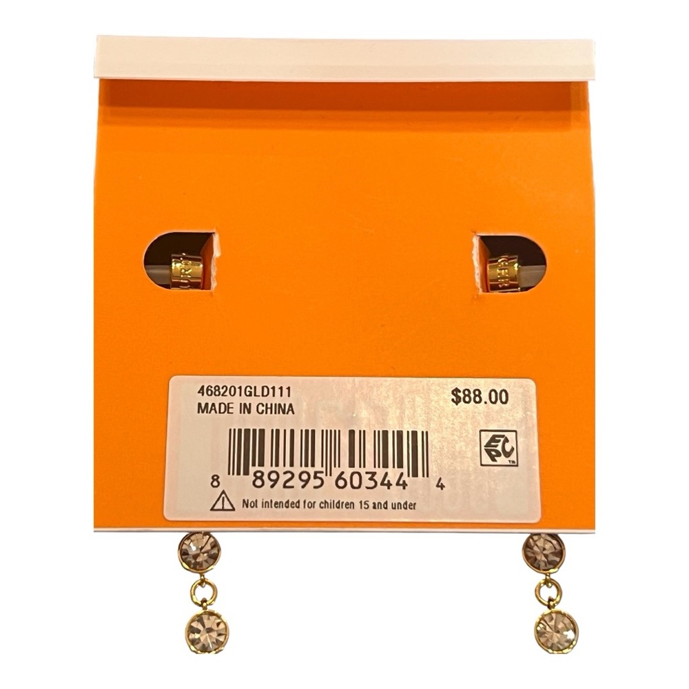 Kurt Geiger London NWT gorgeous Micro Eagle Crystal Linear Drop Earrings - Picture 3 of 10